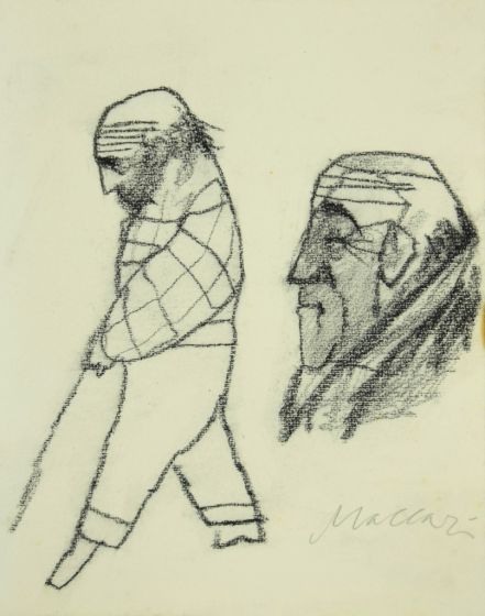 Portrait is an original modern artwork realized the 1980s by the Italian artist Mino Maccari (Siena, 1898 - Rome, 1989).