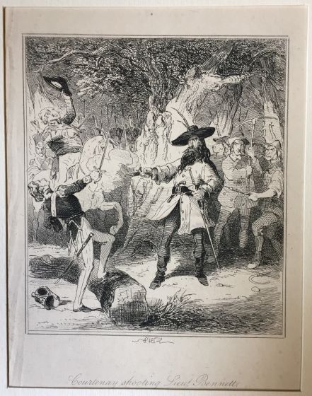 Phiz, Courtenay shooting Lieut Bennett, Browne Hablot Knight, Phiz, Charles Dickens, DSatire, Illustration, London, Bristol,  George Cruikshank,  John Leech,  David Copperfield, Pickwick, Dombey and his son, Martin Chuzzlewit, Gould, Bennett, 