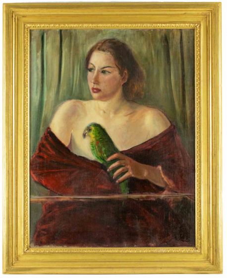 Woman with Parrot