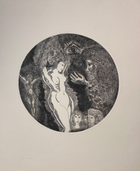 Nude Woman is an original drawing in etching technique on paper, realized by Anonymous Artist of first half of the 20th Century.