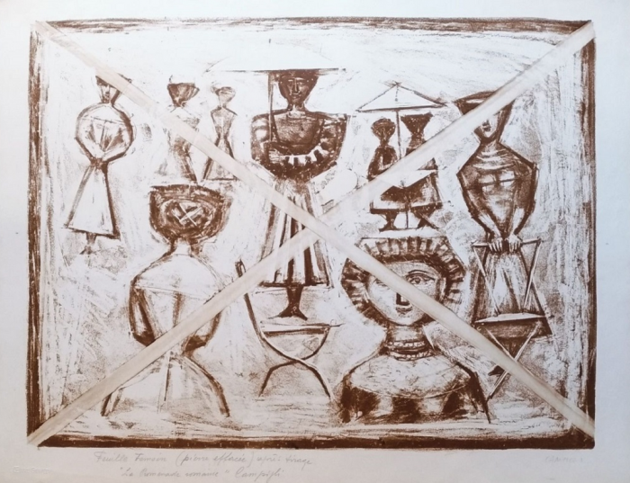 La Promenade Romaine by Massimo Campigli - Modern Artwork