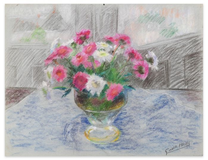 Fleurs dans un vase by Giselle Halff - Modern Artwork