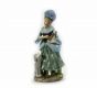 Vintage Porcelain Sculpture of Lady with dog