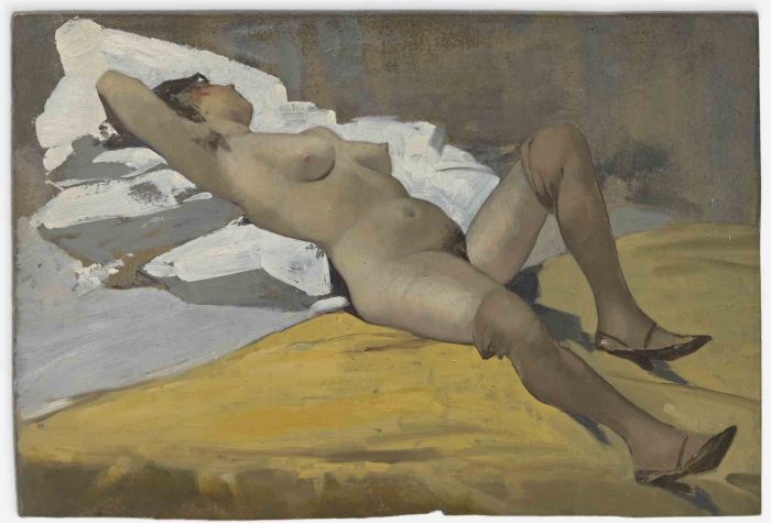 Woman Lying Down on White Cloth