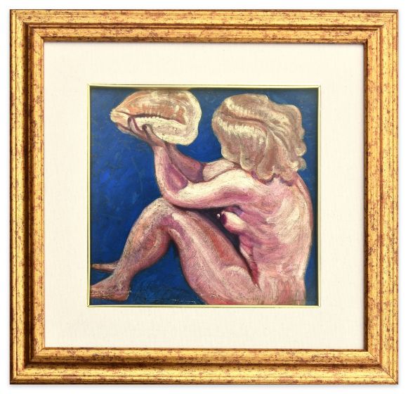 Woman with Shell by Alice Frey - Contemporary Artwork