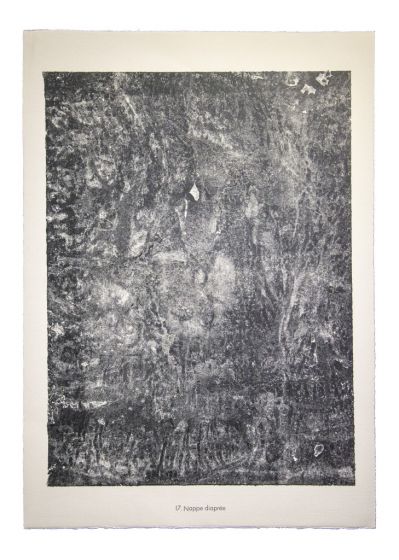 Nappe Diapree is an original lithograph on watermarked paper "Arc". Abstract composition by the French artist Jean Dubuffet. From the album of "Sols Terries" (1953-1959). In excellent conditions.