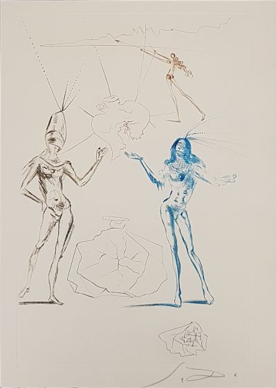 Les Amants condamnés, from "Tristan et Iseult", by Salvador Dalì, original print