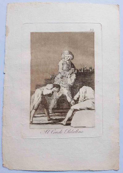 Al conde Palatino from "Los Caprichos"
