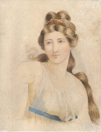 Smiling woman by Anonymous of XVIII century - Old Masters Artwork