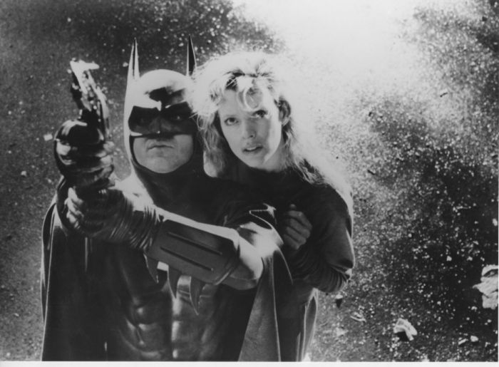 Michael Keaton and Kim Basinger on the set of "Batman" (1989 Film) - Original Photograph