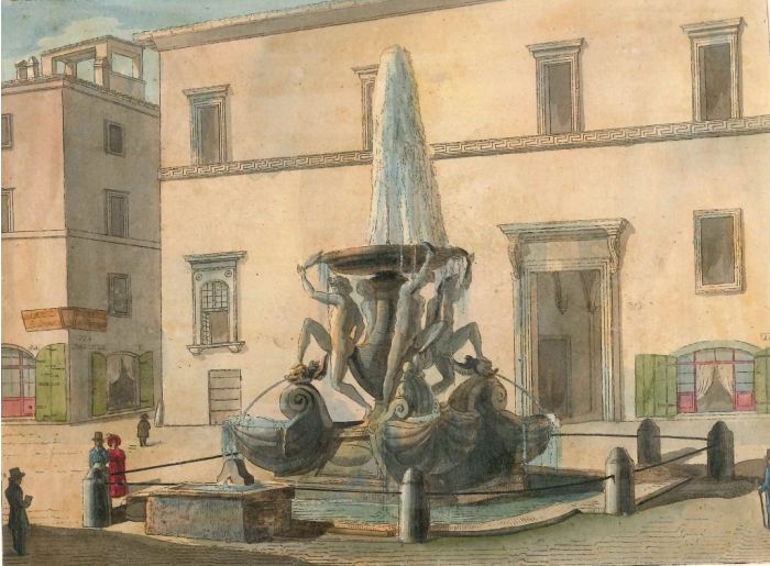 Roman Fountains by an Italian anonymous artist of XIX century - Old Masters Artwork