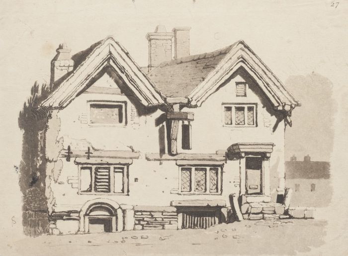 "House" is an original ink drawing on paper, realized by an Anonymous Artist of the XX Century . 