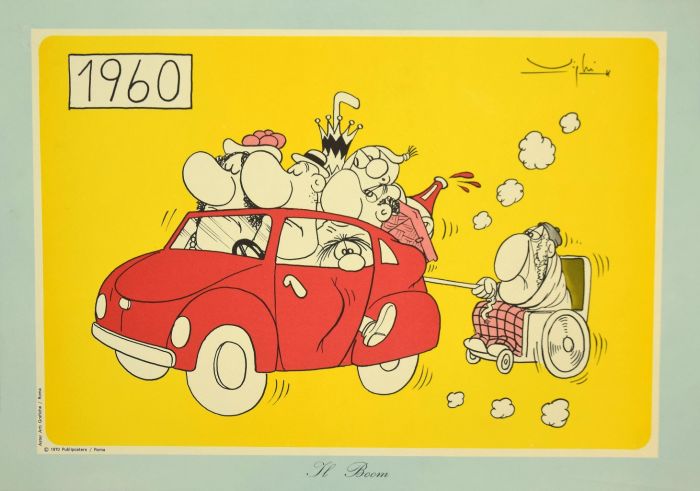 "Il Boom" is an original offset realized by Vittorio Vighi.