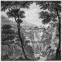 Luigi Rossini, Tivoli veduto a Levante nel Bosco Sacro di Tuburno. Rome, 1824