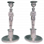 Silwerware, silver candelabra, Egyptian telamons, Lombardo Veneto, Milan, Objects