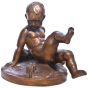 Bronze Sculpture of Child with Teddy Bear and Grasshopper by Pietro Piraino - Decorative Object