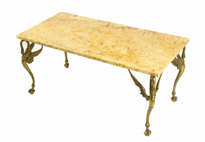 Vintage Brass and Marble Table - Italy 1960s