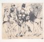 The Fellowship is an original Vintage Offset Print on ivory-colored paper, realized by Franco Gentilini (Italian Painter, 1909-1981), in Late 20th Century.