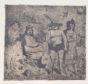 Family Scene is an original Vintage Offset Print on ivory-colored paper, realized by Franco Gentilini (Italian Painter, 1909-1981), in Late 20th Century.