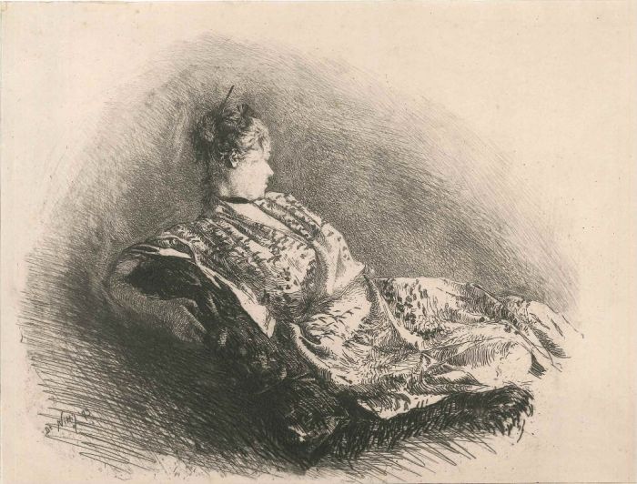 Donna in poltrona by Giuseppe De Nittis - Modern Art