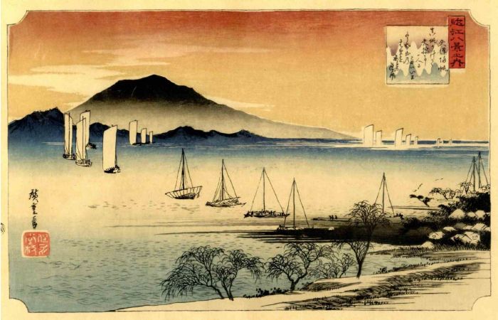 Lake Biwa, Sunset in Yabase