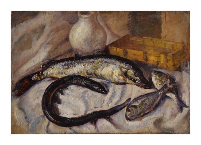 Still Life with Fishes by an Italian artist of XIX century - Modern Artwork