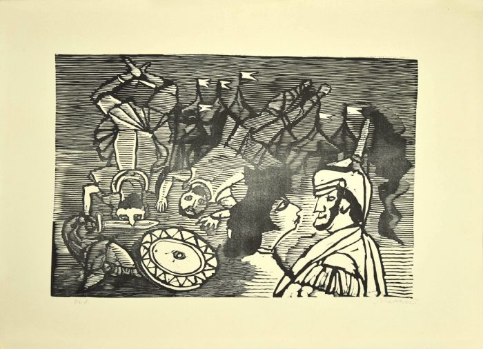 Knights by Mino Maccari - Contemporary Artwork