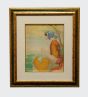 Woman at embroidery by Jean-Raym Delpech- Contemporary Artwork