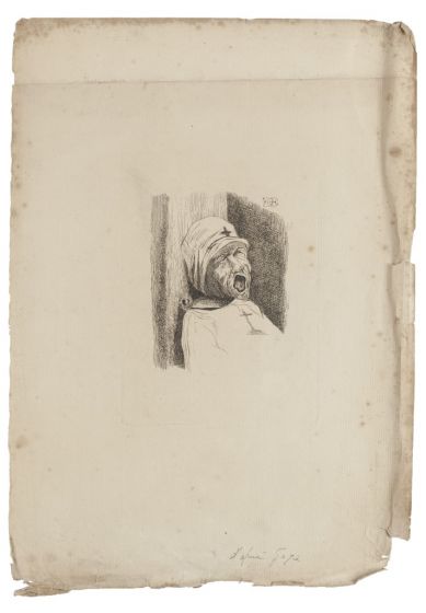"The Persecuted" is an original drawing in etching, realized by an Anonymous Artist of the XX Century . 