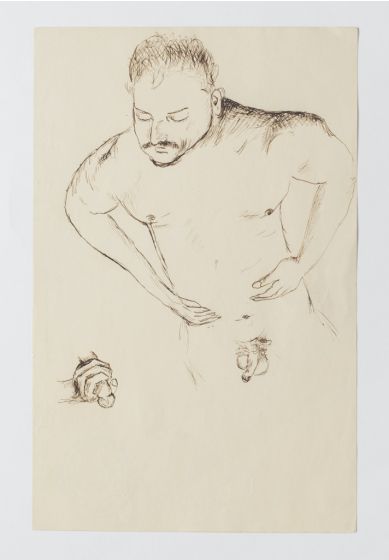 "Figures Studies"  1930s is an original China ink drawing on ivory-colorated paper by Anonymous French Artist of XX Century.