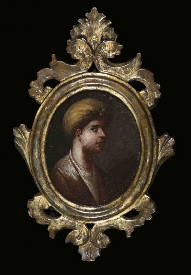 Portrait of a sultan page with turban