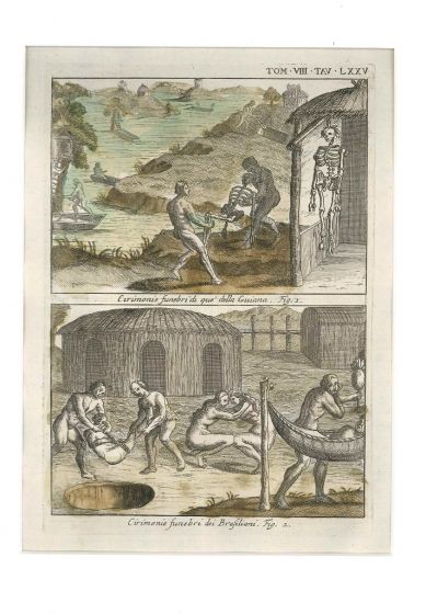 Funeral Ceremonies of American natives of Guiana and Brasil by Gianfrancesco Pivati - Old Master Artwork