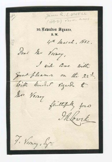 Autograph Letter by James Russell Lowell