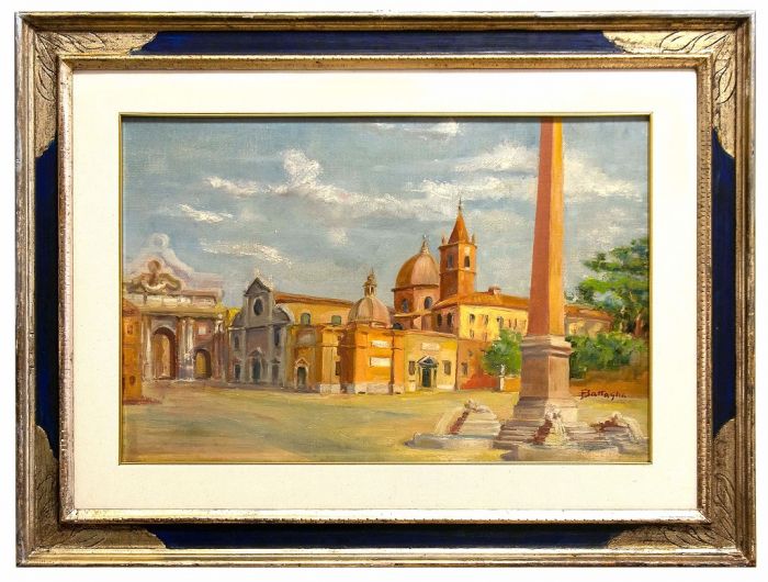 Piazza del Popolo, Rome by E. Battaglia - Modern Artwork