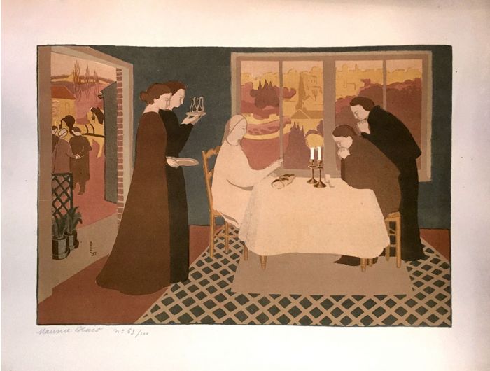 M. DENIS, "Les Pèlerins d'Emmaus", Lithograph, 1895.