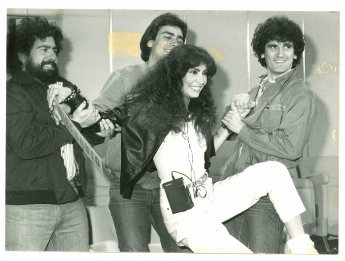 Loredana Berté, Massimo Troisi and Lello Arena  - Vintage Photo    