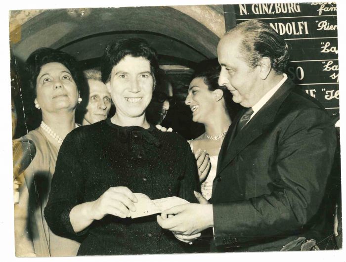 Natalia Ginzburg winning Premio Strega in 1963