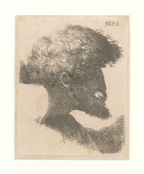 Male Portrait by an anonymous artist of XVII century - Old Masters Original Print