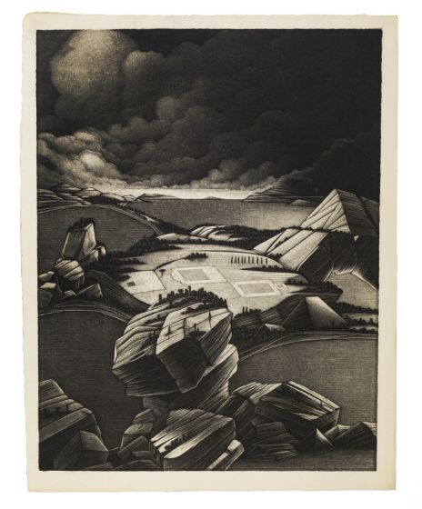 Desolate Landscape by Michel EstÈbe - Modern Artwork