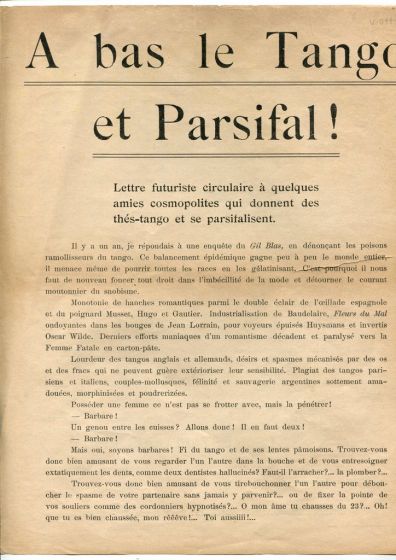 A Bas le Tango et Parsifal!