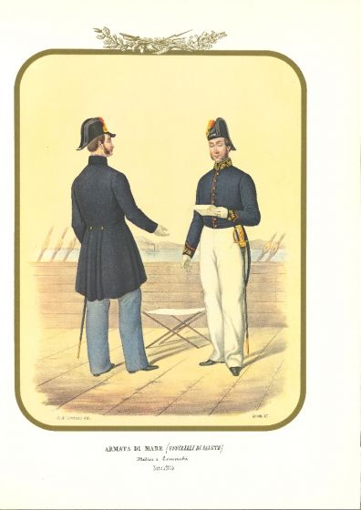 Army of the Sea: Health Officials - Lithograph by Antonio Zezon. Naples,1855.