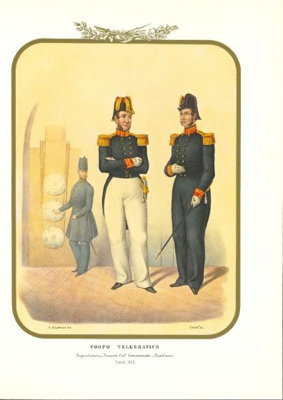 Telegraphic Body - Lithograph by Antonio Zezon. Naples 1855.