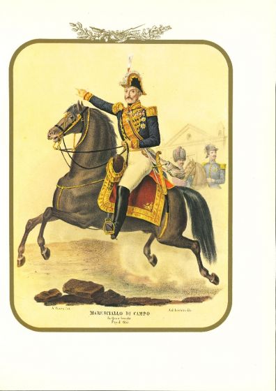 Field Marshal - Lithograph by Antonio Zezon. Naples 1853