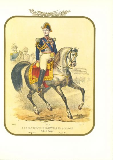 The Prince of Borbone - Lithograph by Antonio Zezon. Naples,1851.