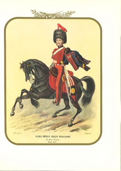 Leadership of the General Staff - Lithograph by Antonio Zezon. Naples 1854.