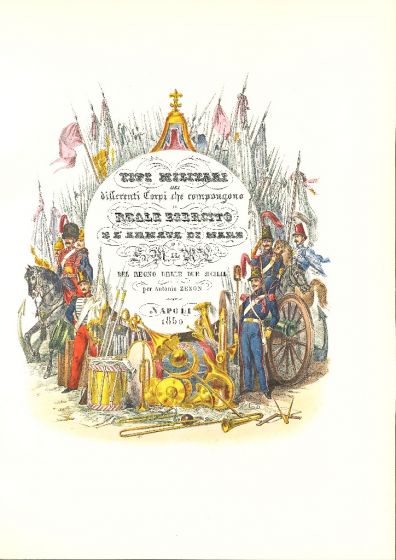 Slogan Royal Army - Lithograph by Antonio Zezon. Naples,1850.