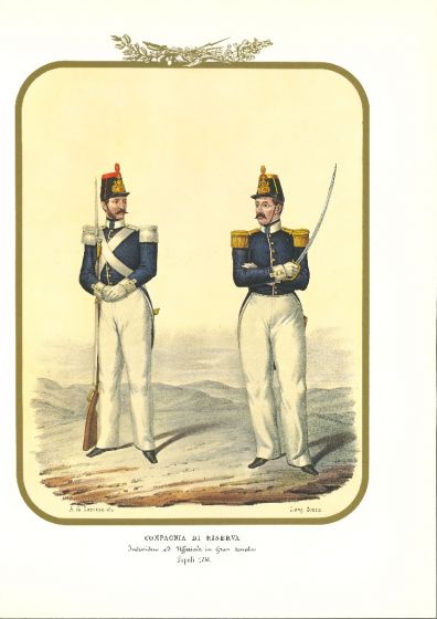 Reserve Company is a lithograph by Antonio Zezon. Naples 1855.