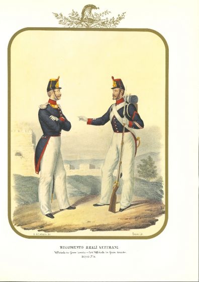 Royal Veterans Regiment is a lithograph by Antonio Zezon. Naples 1854.
