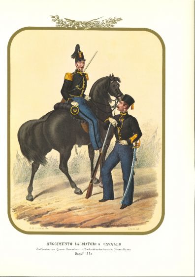 Regiment of Hunters on Horseback is a lithograph by Antonio Zezon. Naples 1854.
