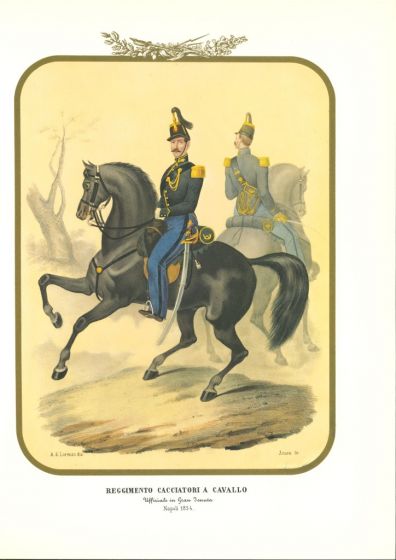 Regiment of Hunters on Horseback 2 is a lithograph by Antonio Zezon. Naples 1854.